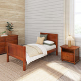 1180 CP : Kids Beds Twin Traditional Bed with Low Bed End, Panel, Chestnut