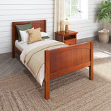 1180 CP : Kids Beds Twin Traditional Bed with Low Bed End, Panel, Chestnut
