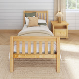 1180 NS : Kids Beds Twin Traditional Bed with Low Bed End, Slat, Natural