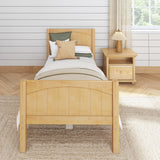 1180 XL NP : Kids Beds Twin XL Traditional Bed with Low Bed End, Panel, Natural