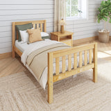 1180 XL NS : Kids Beds Twin XL Traditional Bed with Low Bed End, Slat, Natural