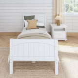 1180 XL WP : Kids Beds Twin XL Traditional Bed with Low Bed End, Panel, White