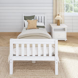 1180 XL WS : Kids Beds Twin XL Traditional Bed with Low Bed End, Slat, White