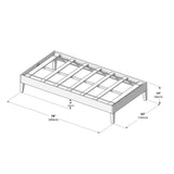 130220-185 : Single Beds Twin-Size Platform Bed, Driftwood