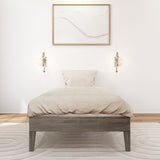 130220-185 : Single Beds Twin-Size Platform Bed, Driftwood