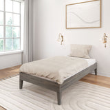130220-185 : Single Beds Twin-Size Platform Bed, Driftwood