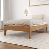 130220-187 : Single Beds Twin-Size Platform Bed, Matte Pecan