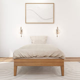 130220-187 : Single Beds Twin-Size Platform Bed, Matte Pecan