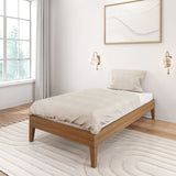 130220-187 : Single Beds Twin-Size Platform Bed, Matte Pecan