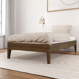 130220-188 : Single Beds Twin-Size Platform Bed, Matte Walnut