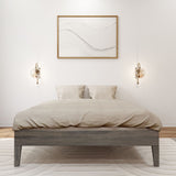 130221-185 : Single Beds Full-Size Platform Bed, Driftwood