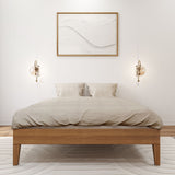 130221-187 : Single Beds Full-Size Platform Bed, Matte Pecan