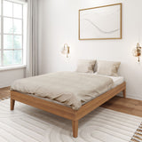 130221-187 : Single Beds Full-Size Platform Bed, Matte Pecan