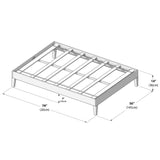 130221-188 : Single Beds Full-Size Platform Bed, Matte Walnut