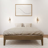 130221-188 : Single Beds Full-Size Platform Bed, Matte Walnut