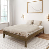 130221-188 : Single Beds Full-Size Platform Bed, Matte Walnut
