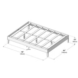 130322-187 : Single Beds Queen-Size Platform Bed, Matte Pecan
