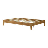 130322-187 : Single Beds Queen-Size Platform Bed, Matte Pecan