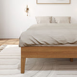 130322-187 : Single Beds Queen-Size Platform Bed, Matte Pecan