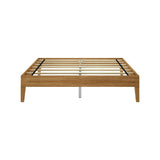 130322-187 : Single Beds Queen-Size Platform Bed, Matte Pecan