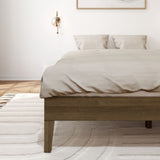 130322-188 : Single Beds Queen-Size Platform Bed, Matte Walnut