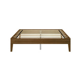 130322-188 : Single Beds Queen-Size Platform Bed, Matte Walnut