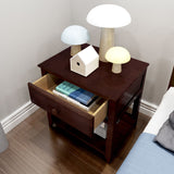 180001-005 : Furniture Nightstand with Drawer and Shelf, Espresso