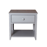 180001-121 : Furniture Nightstand with Drawer and Shelf, Grey