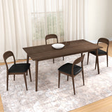 2000390200-448 : Dining Chair Loar Upholstered Dining Chair, Walnut/Black PU Leather (ST-04)