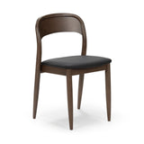 2000390200-448 : Dining Chair Loar Upholstered Dining Chair, Walnut/Black PU Leather (ST-04)