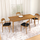 2000390200-449 : Dining Chair Loar Upholstered Dining Chair, Pecan/Black PU Leather (ST-04)