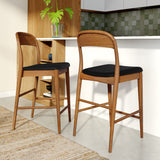 2000390300-449 : Counter Chair Loar Upholstered Counter Stool, Pecan/Black (PU ST-04)
