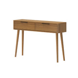 2000409000-007 : Console Table Mid Century Modern Console Table with Pulldown and Black Handles (46in / 1170mm), Pecan