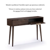 2000409000-007 : Console Table Mid Century Modern Console Table with Pulldown and Black Handles (46in / 1170mm), Pecan