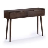 2000409000-008 : Console Table Mid Century Modern Console Table with Pulldown and Brass Handles (46in / 1170mm), Walnut