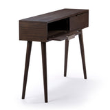 2000409000-008 : Console Table Mid Century Modern Console Table with Pulldown and Brass Handles (46in / 1170mm), Walnut