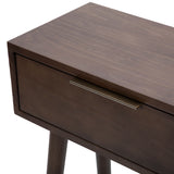 2000409000-008 : Console Table Mid Century Modern Console Table with Pulldown and Brass Handles (46in / 1170mm), Walnut