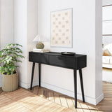 2000409000-170 : Console Table Mid Century Modern Console Table with Pulldown and Black Handles (46in / 1170mm), Black