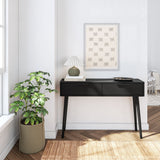 2000409000-170 : Console Table Mid Century Modern Console Table with Pulldown and Black Handles (46in / 1170mm), Black