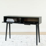 2000409000-170 : Console Table Mid-Century Modern Console Table with Pulldown and Black Handles (46in / 1170mm), Black