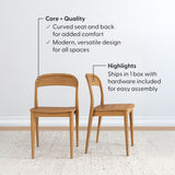 2020389200-007 : Dining Chair Loar Dining Chair (2 pack), Pecan