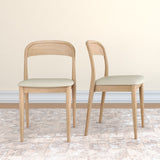 2020390200-413 : Dining Chair Loar Upholstered Dining Chair (2 pack), Blonde/Sesame PU Leather (1907-1)