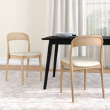 2020390200-413 : Dining Chair Loar Upholstered Dining Chair (2 pack), Blonde/Sesame PU Leather (1907-1)