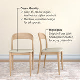 2020390200-413 : Dining Chair Loar Upholstered Dining Chair (2 pack), Blonde/Sesame PU Leather (1907-1)
