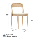 2020390200-413 : Dining Chair Loar Upholstered Dining Chair (2 pack), Blonde/Sesame PU Leather (1907-1)
