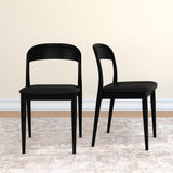 2020390200-440 : Dining Chair Loar Upholstered Dining Chair (2 pack), Black/Black PU Leather (ST-04)