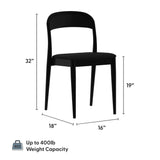 2020390200-440 : Dining Chair Loar Upholstered Dining Chair (2 pack), Black/Black PU Leather (ST-04)