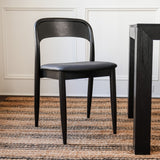 2020390200-440 : Dining Chair Loar Upholstered Dining Chair (2 pack), Black/Black PU Leather (ST-04)