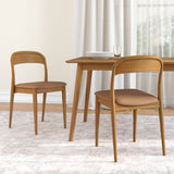 2020390200-447 : Dining Chair Loar Upholstered Dining Chair (2 pack), Pecan/Toffee PU Leather (1907-13)