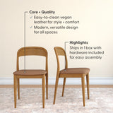 2020390200-447 : Dining Chair Loar Upholstered Dining Chair (2 pack), Pecan/Toffee PU Leather (1907-13)
